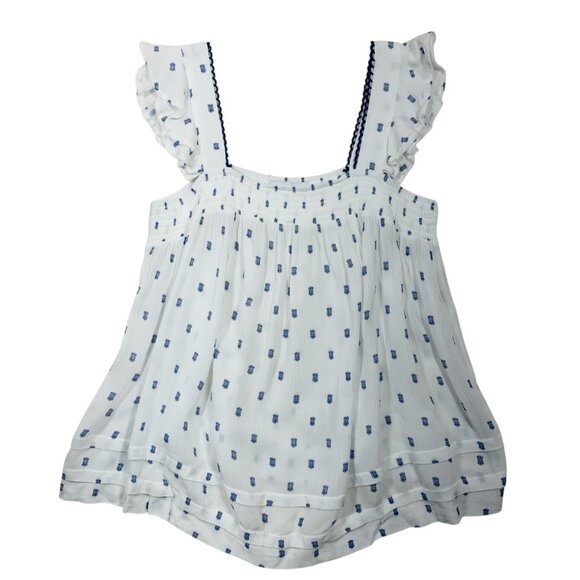 sleeveless Ruffle Baby doll Top light print top  size small MY STYLE - Picture 10 of 16